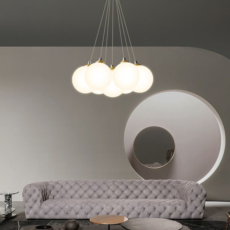 Luz de colgante de globo de cobre en la moderna lámpara colgante de vidrio de vidrio de lujo