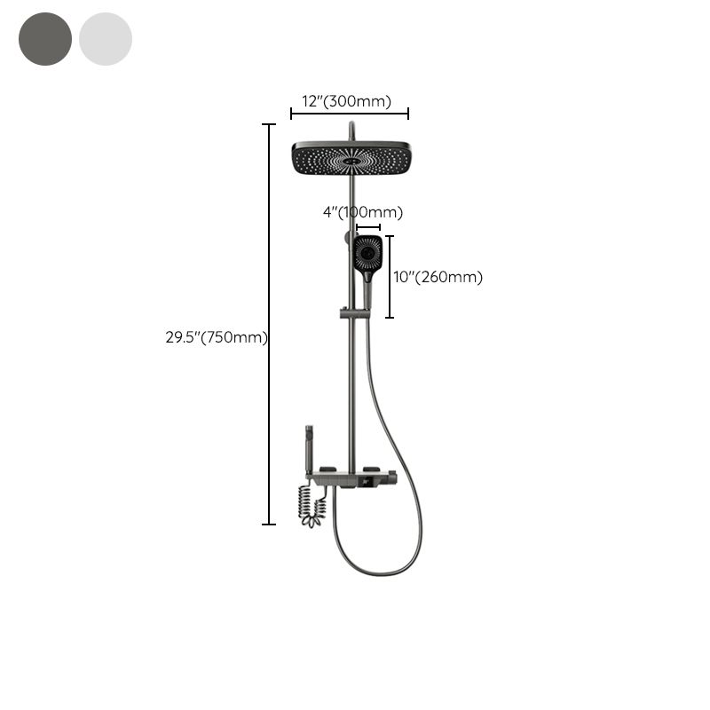 Modern Brass Shower Set 2 Shower Heads Shower Faucet in Gray and White