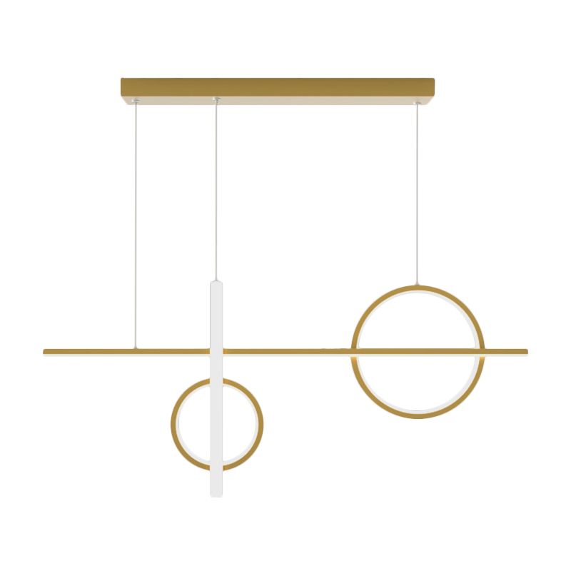 23.5"/31.5" W Acrylic Bike Pendant Lighting Nordic LED Island Lamp Fixture with Rectangle Canopy in Black/Gold