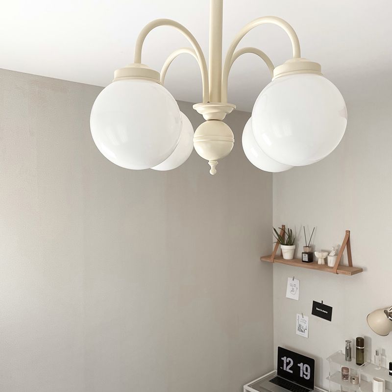 Modern Metal Chandelier Light Fixtures Globe Multi-Head Suspension Lamps for Living Room