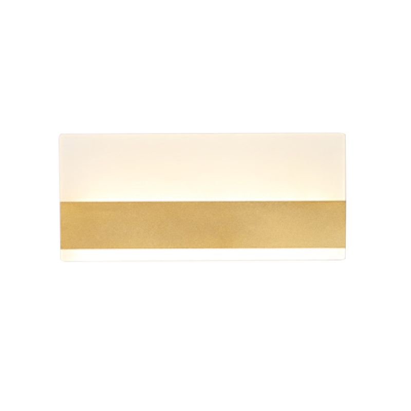 Simplicity Cuboid LED Wall Sconce Acrylic Golden Wall Mounted Lamp in White/Warm Light