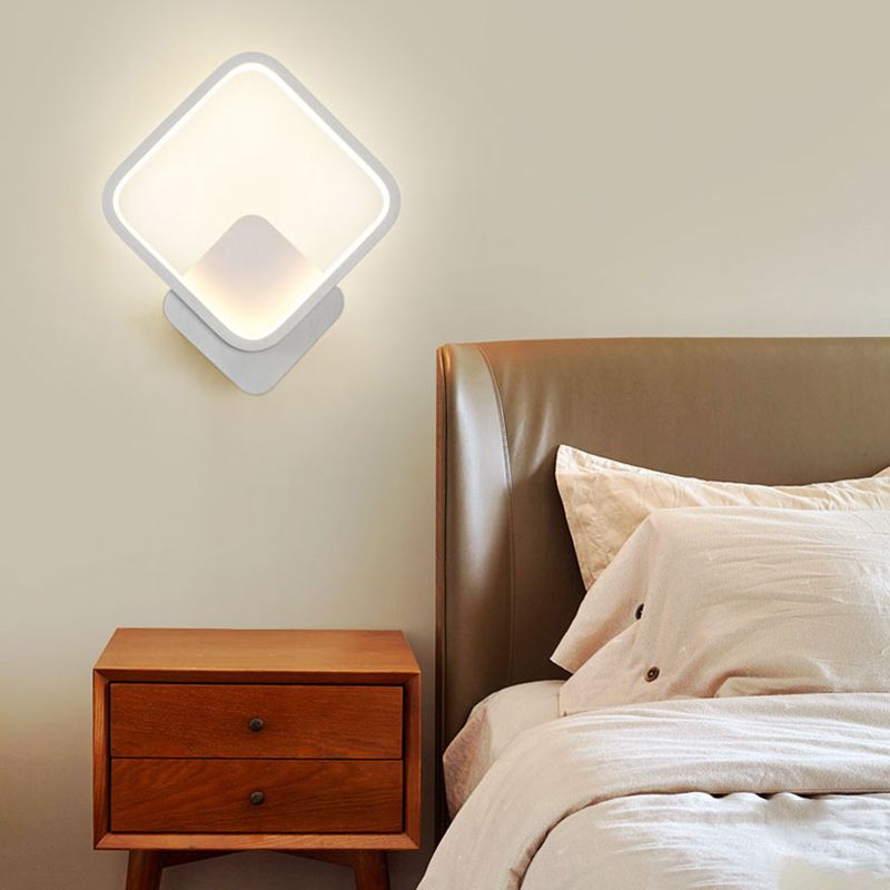 Square Wall Light Sconces Modern Metal 1 Light Wall Mount Light Fixture