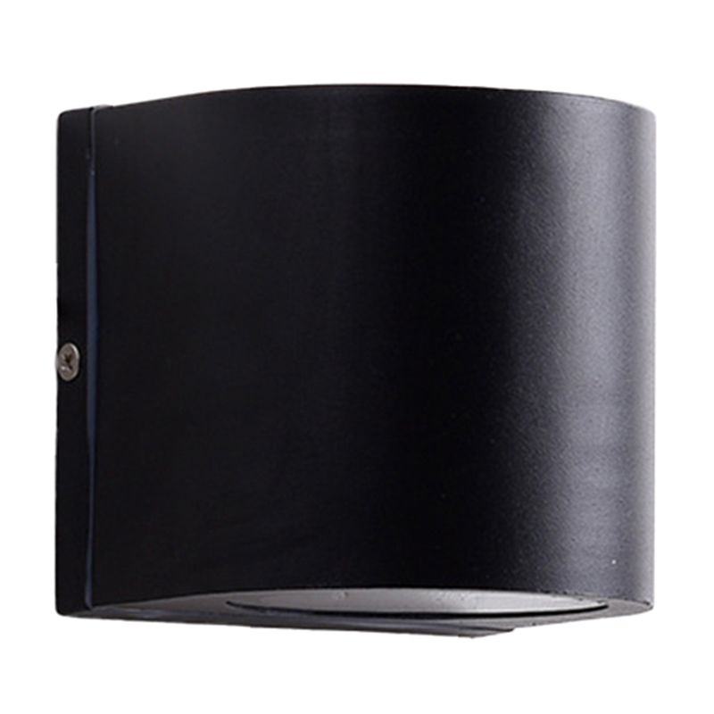 Negro pequeño/gran cilindro luz de pared minimalista de aluminio LED FLUSH FUNCE para al aire libre