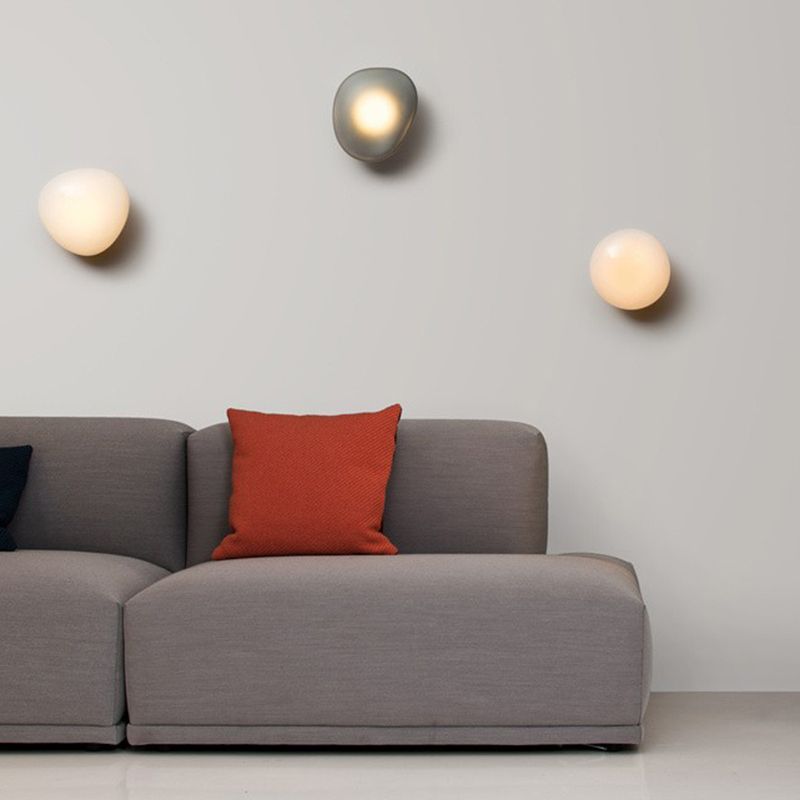 Glass Unique Shape Wall Lights Modern Style 1 Light Wall Mount Fixture for Living Room
