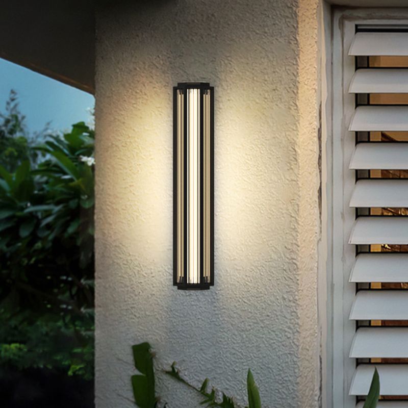 Simple Wall Sconce Black Outdoor Wall Light Fixture with Metal