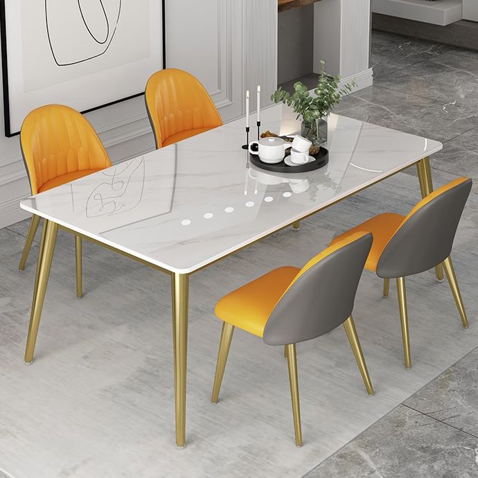 Traditional Luxury 4 Legs Furniture Stone Dining Table for Dining Room