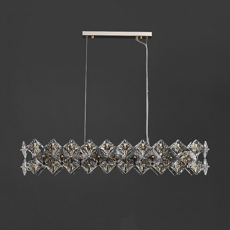 Modern 4/6-Light Golden Kitchen Island Lighting Crystal Island Pendant Lighting
