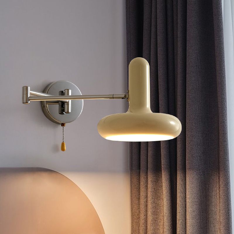 Minimalist Adjustable Wall Sconce in White and Chrome 1 - Light Wall Light