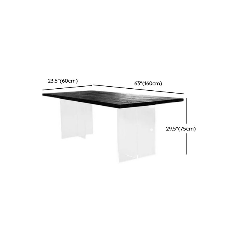 Contemporary Style Solid Black Wood Dining Table with Chairs