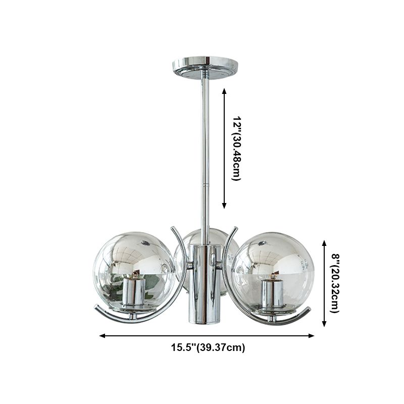 Metal Chandelier Light Fixtures Modern Multi-Head Globe Pendant Lamps for Living Room