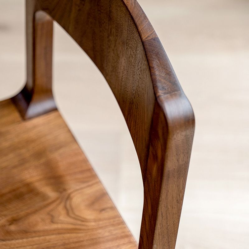 Contemporary Style Open Back Solid Wood Dining Side Chair for Home