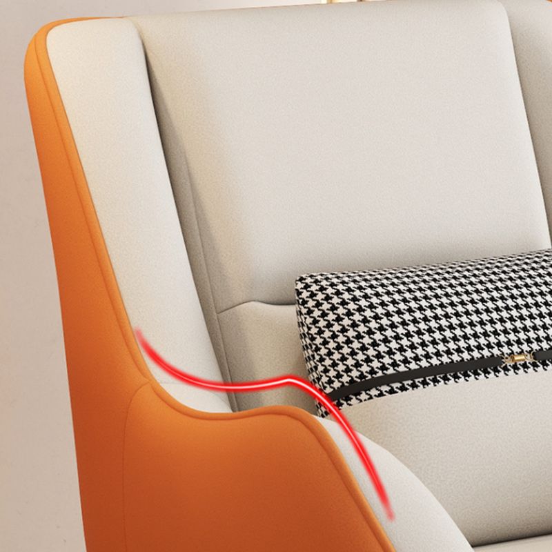Mid-Century Modern Accent Chair Cushion Back Basic Four Legs Arms Included Armchair