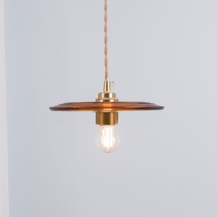 Retro Minimalist 1 Light Pendant Lamp Lens Glass Shade Pendant Light Fixture for Living Room