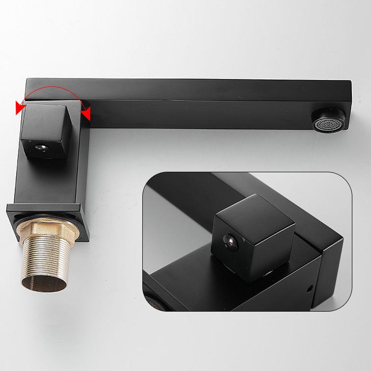 Modern Wall Mounted Metal Tub Filler 3 Holes Swivel Tub Filler Trim