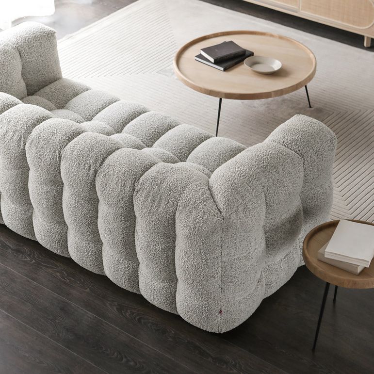 Contemporary Fabric 3 Seater Living Room Seating Tuxedo Arm Cushions Sofa