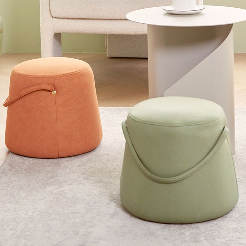 Solid Color Fabric Standard Stool Modern Style Simple Round Stool
