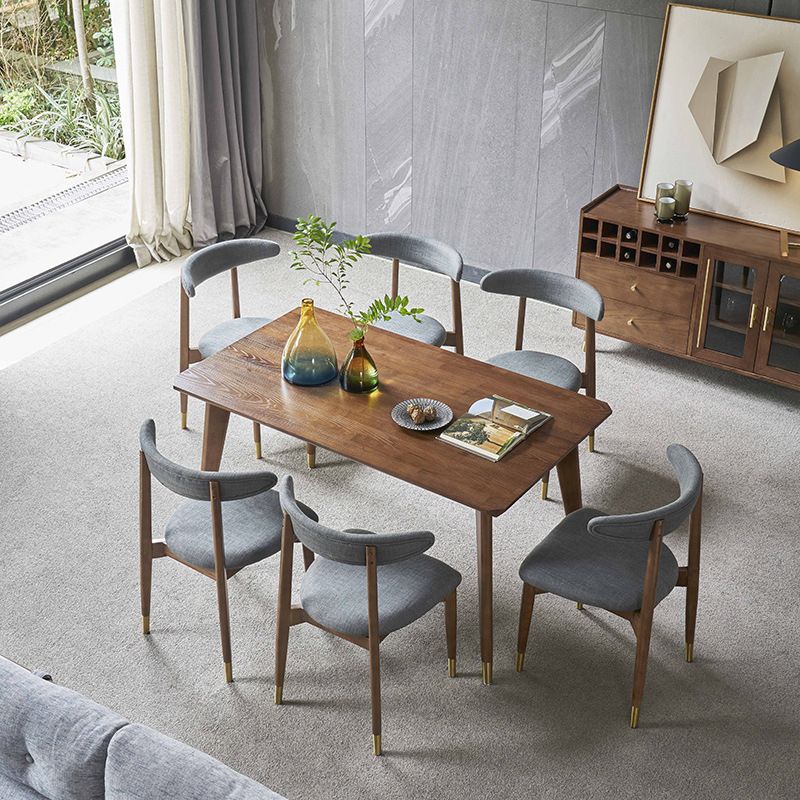 Solid Wood Traditional Luxury Rectangle Indoor Table Ash Wood Table with 4 Legs