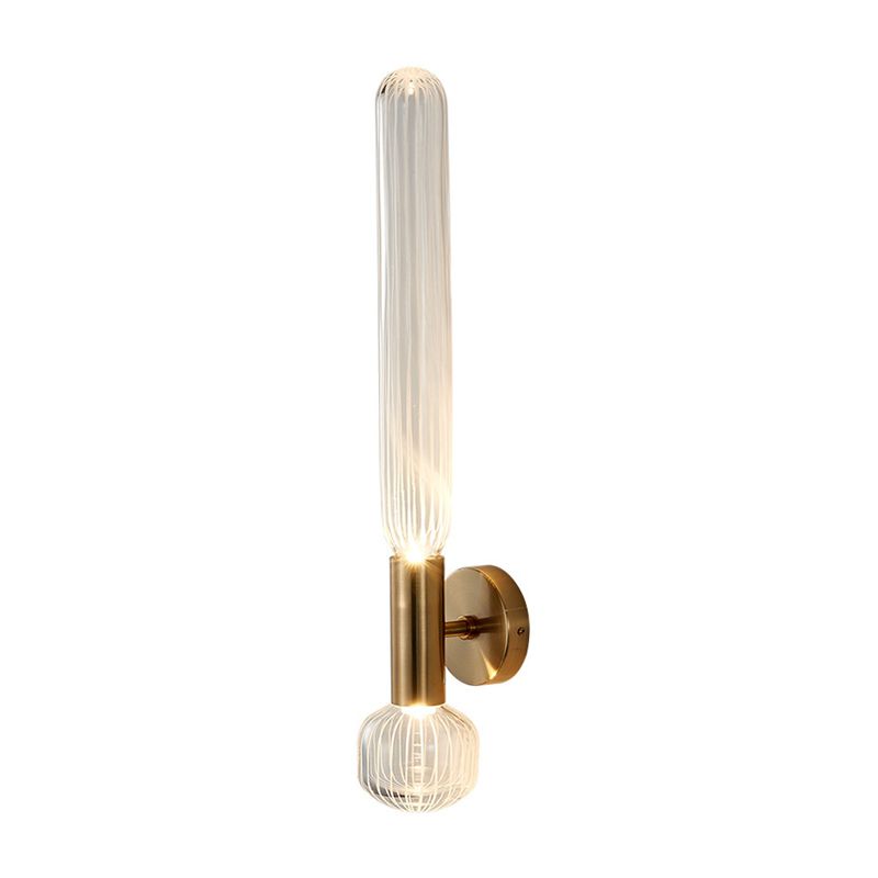 1 Light Cylinder Wall Lighting Fixtures Modern Style Glass Wall Mounted Lamps