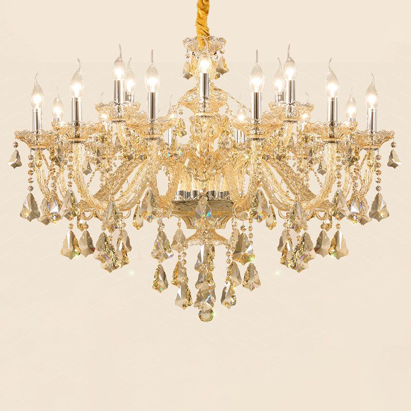 Gold Sputnik Pendant Light in Traditional Luxury Style Crystal Chandelier for Living Room