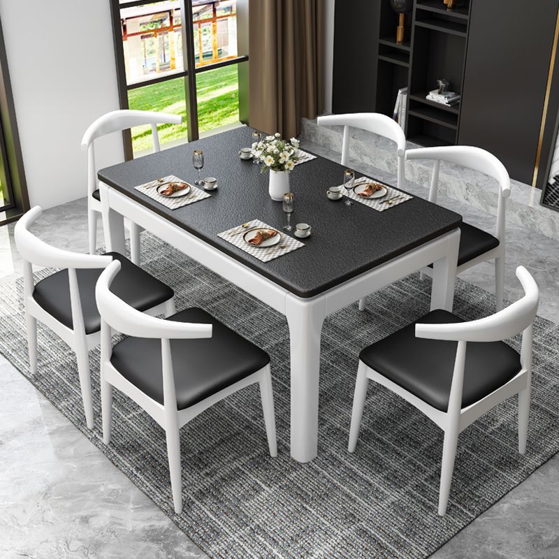 Contemporary Kitchen Dinner Table 4 Legs Solid Wood Dining Table