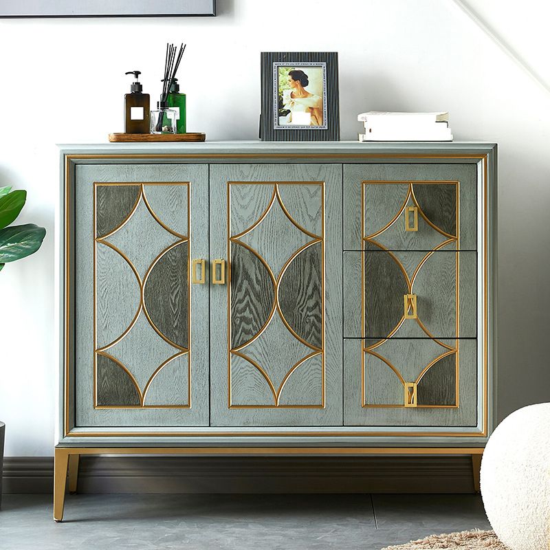 Classic Glam Combo Dresser Wood Horizontal Storage Chest Dresser for Bedroom