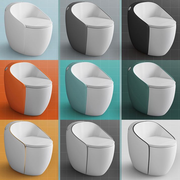 1-Piece Flush Toilet 1.2/1.6 GPF Elongated Toilet Bowl for Bathroom