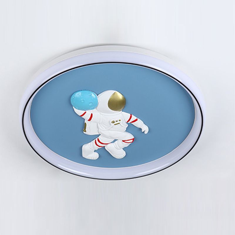 Round Flush Light Fixtures Modern Style Metal 1 Light Flush Ceiling Light