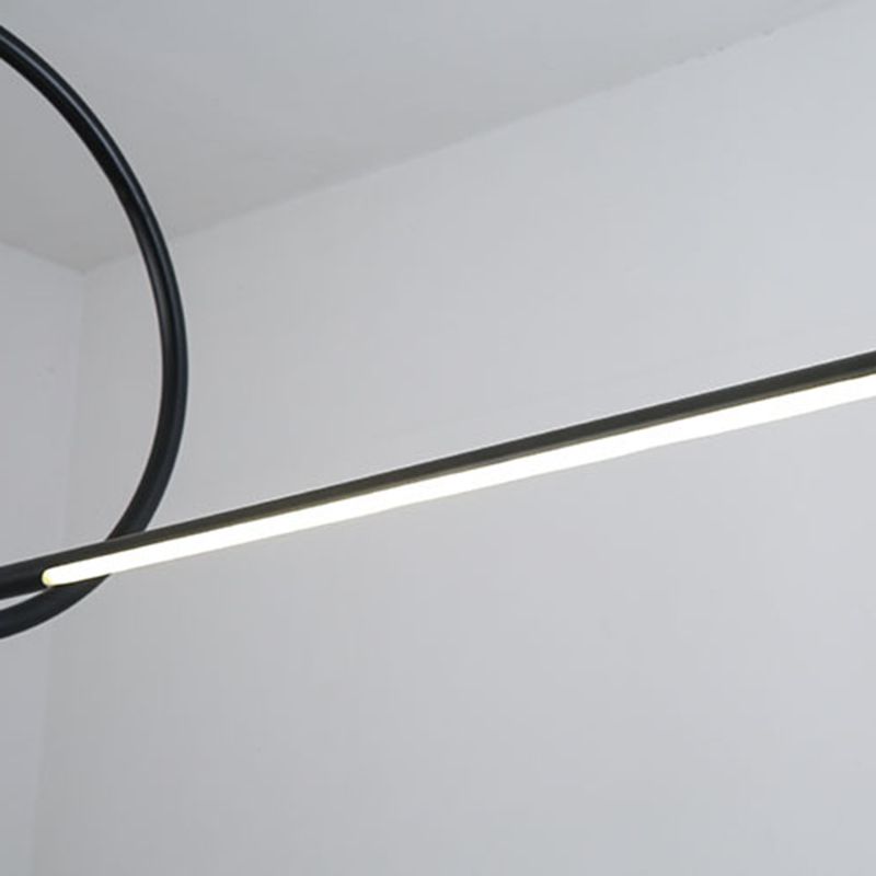 Geometric Island Lighting Fixtures Modern Chandelier Metal 1 Light Island Lamps in Black