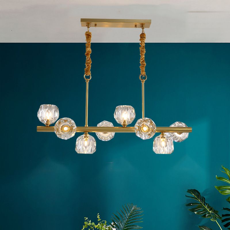 Crystal Round Shape Chandelier Light Modern Multi Lights Chandelier Light Fixture in Gold