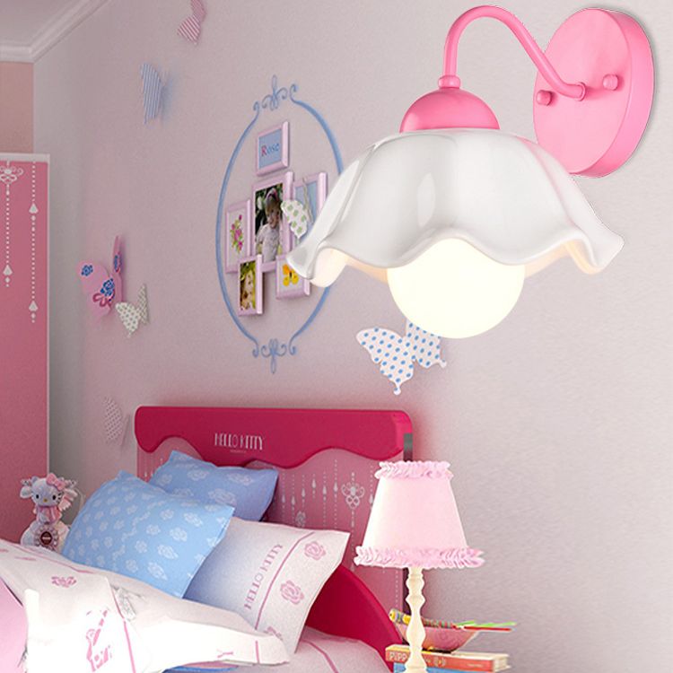 Luz de plataforma acampanada Cerámica de estilo pastoral americano 1 apliques de luz