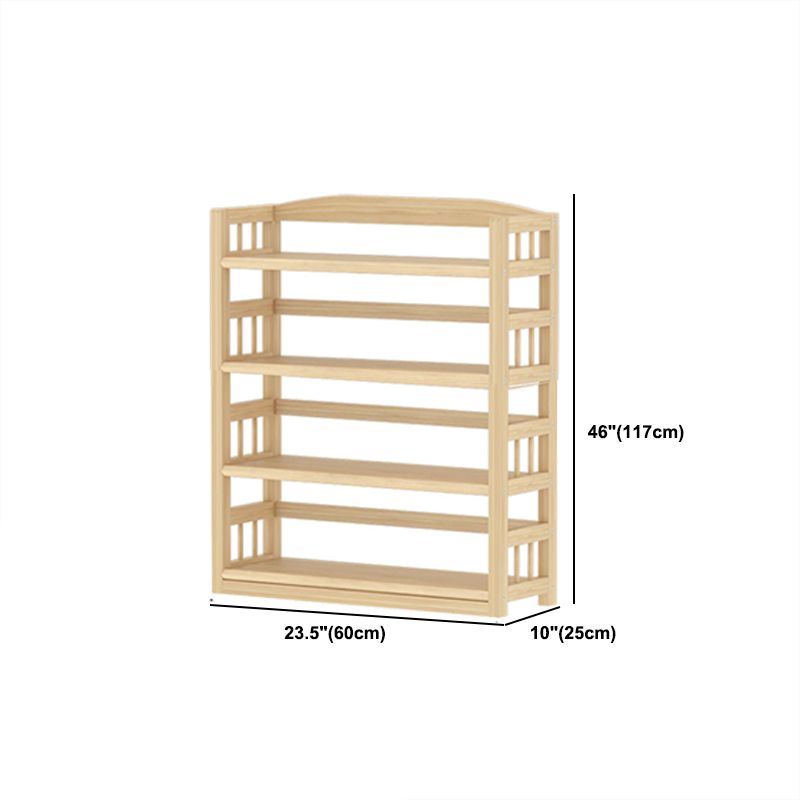 Contemporary Pine Shelf Bookcase Standard Natural Open Bookcase
