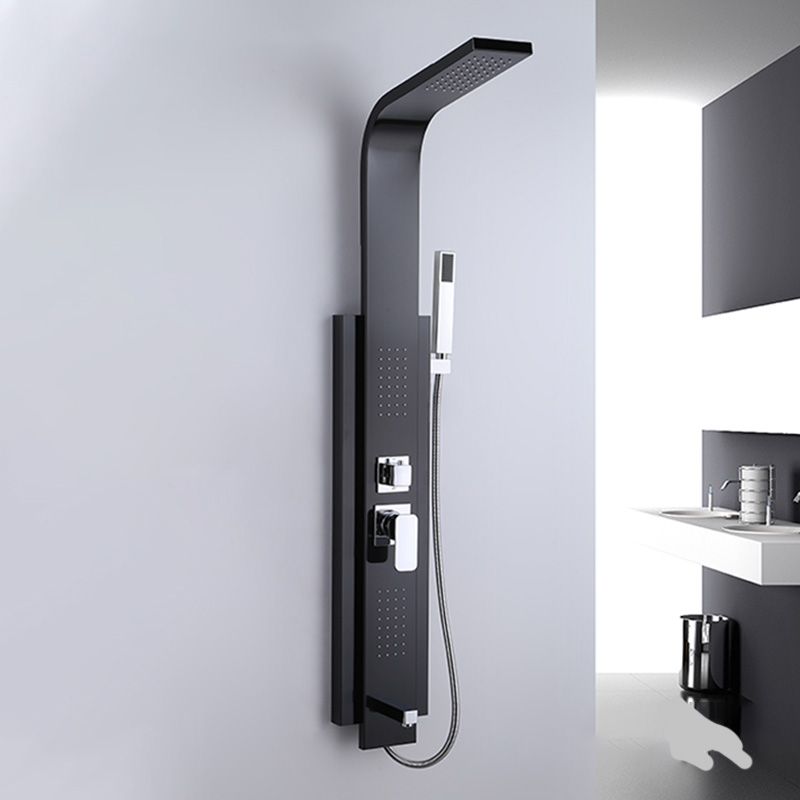 Contemporary Shower System Slide Bar Dual Shower Head Thermostatic Wall Mounted Shower Set