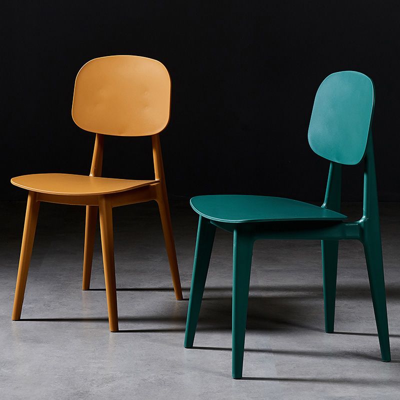Scandinavian Restaurant Plastic Side Chair Open Back Matte Finish Dining Chair