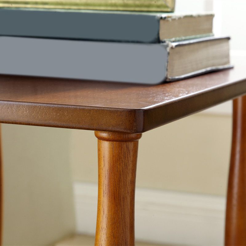 Modernistic Solid 4 Legs Wood End Table Rectangular Side Table