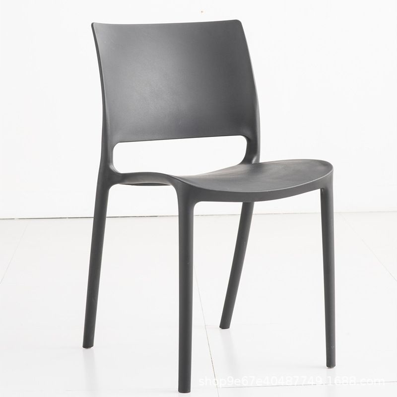 Contemporary Style Side Chair Open Back Plastic Dining Room Chair