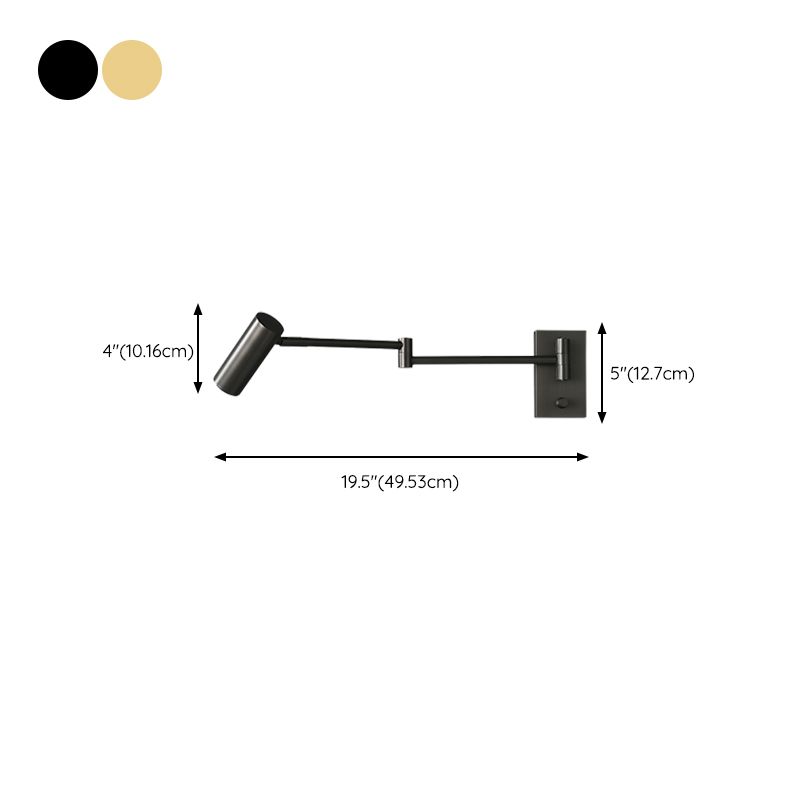 Metal Cylinder Shape Wall Sconce Modern Style 1 Light Wall Light Sconce