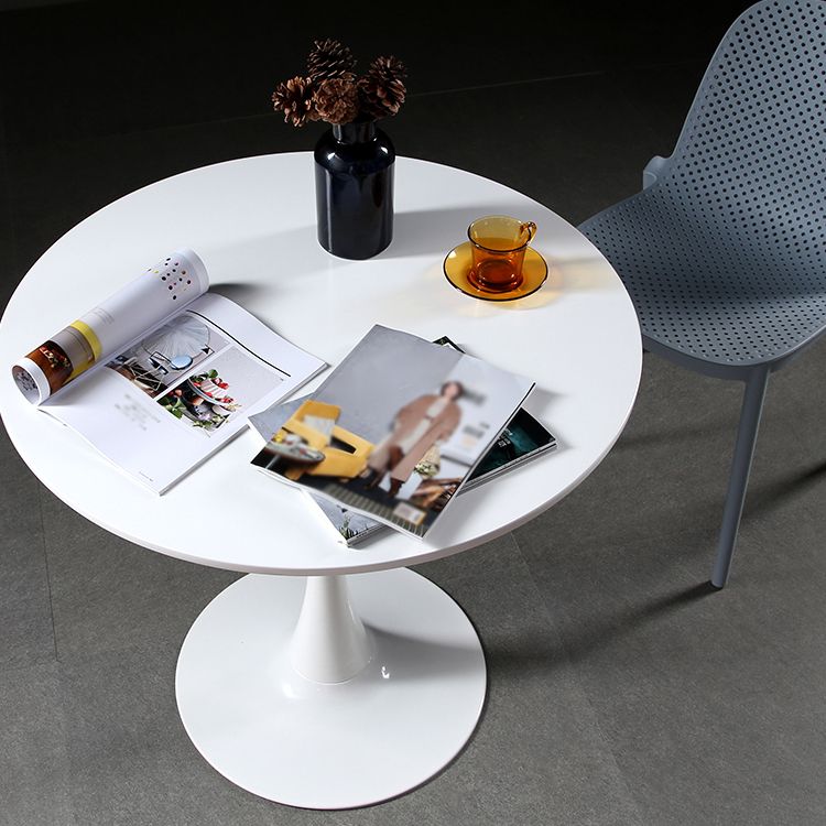 Metal Contemporary Round Dining Table Wood Top Table with Tulip