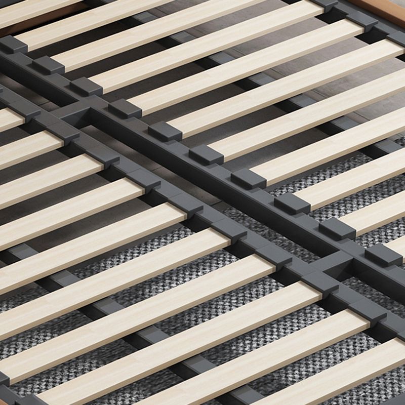 Contemporary Upholstered Standard Bed, Rectangular Headboard Bed