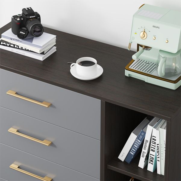 Classic Glam Wood Storage Chest Dresser Gray Bedroom Dresser