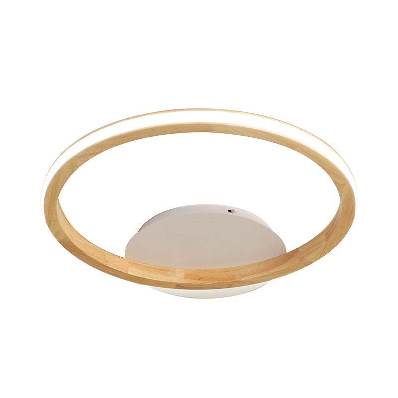 Lámpara empotrada de madera Simplicity Loop, accesorio de montaje en techo LED de 13"/17" de diámetro con diseño que brilla hacia fuera