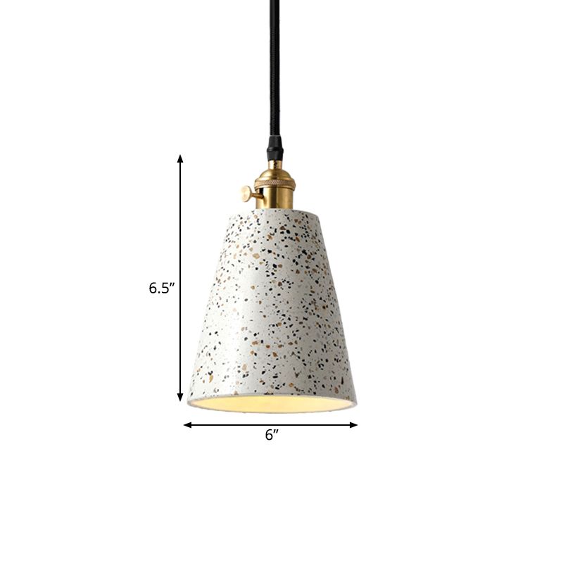 Cone Pendant Lighting in Nordic Style Cement 1 Light Black/Grey/White Hanging Light