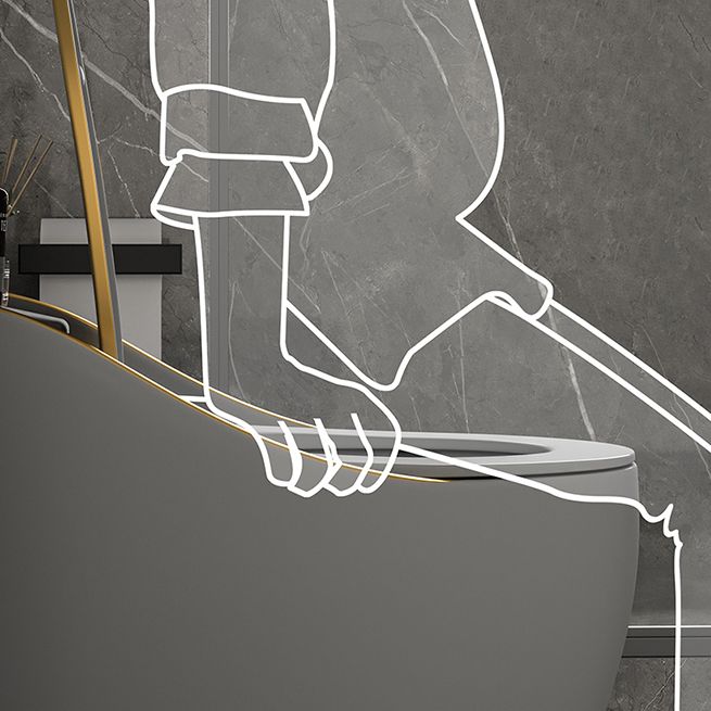 Concealed Tank Flush Toilet Modern One-Piece Toilet with Slow Close Seat