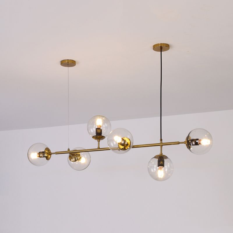 Modern Creative Style Pendant Lamp 6-Light Round Glass Island Light Fixture