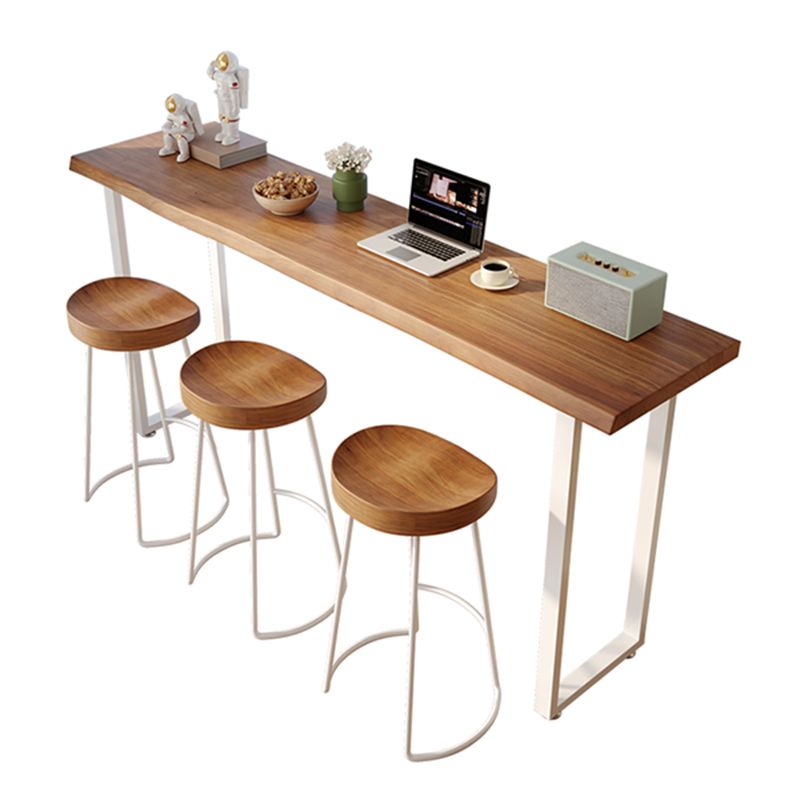Contemporary Bar Table Set 1/4 Pieces Solid Wood Counter Height Set