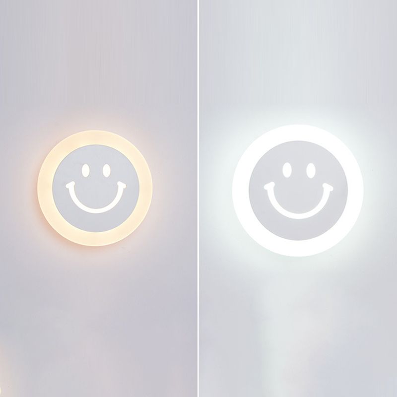 Smile Face Acrylique Mur Gasque Éclairage Simplicité LED LED BLANC MUR ÉCLAIRAGE