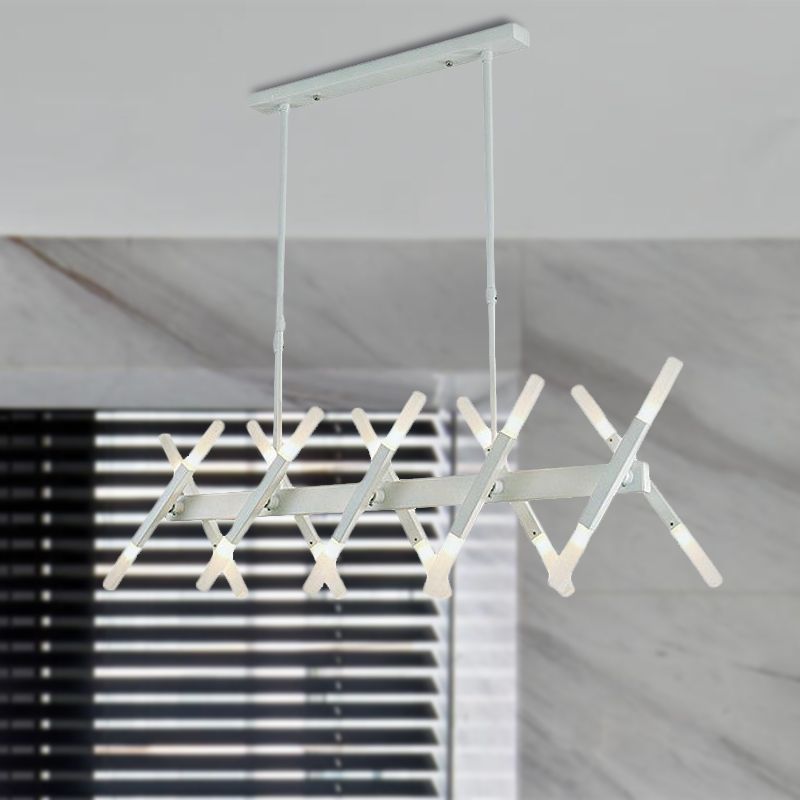 Acrylic Tube Island Pendant Modern 16/20 Lights Black/White/Gold Ceiling Pendant Light for Dining Room