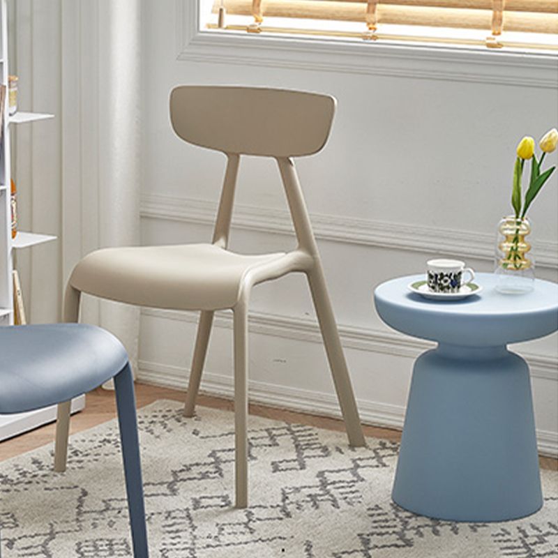 Nordic Open Back Side Chair Plastic Indoor Armless Chair for Dining Room