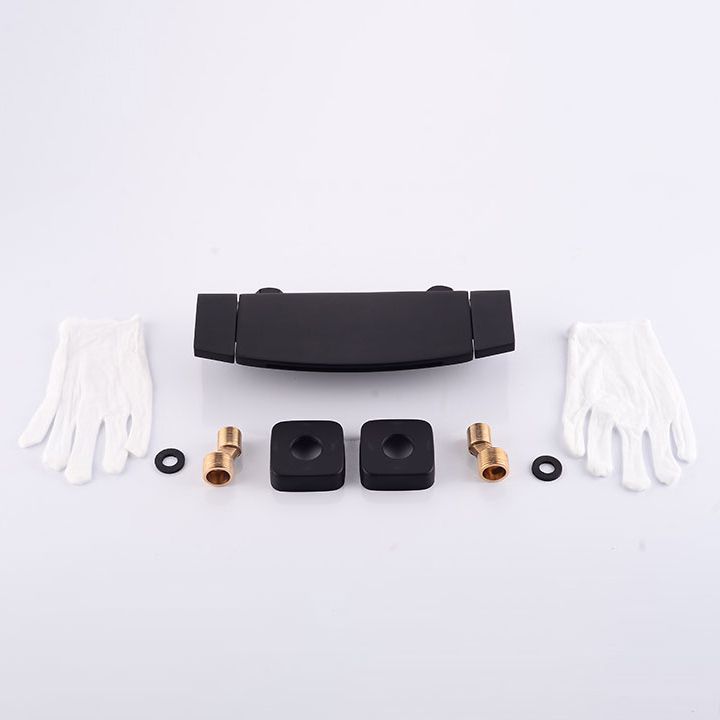 Modern Bathroom Faucet Copper Wall Mount Waterfall with Handheld Shower Tub Spouts