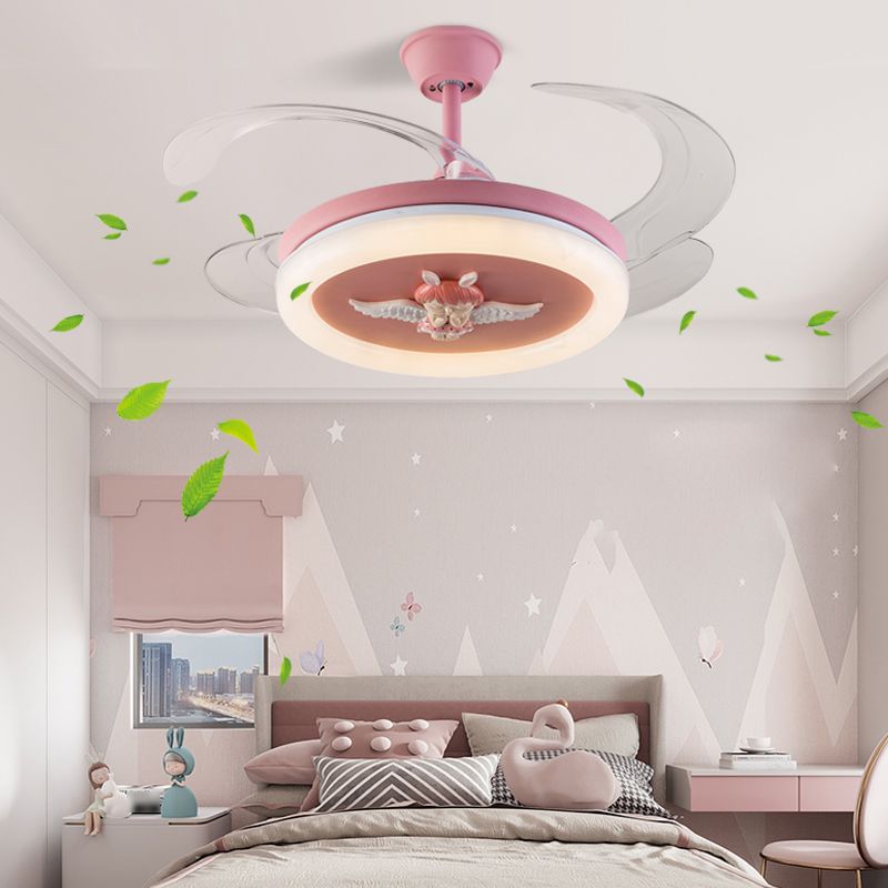Metal Ceiling Fan Lighting Modern Style 1 Light Ceiling Fan Lamp for Children's Room