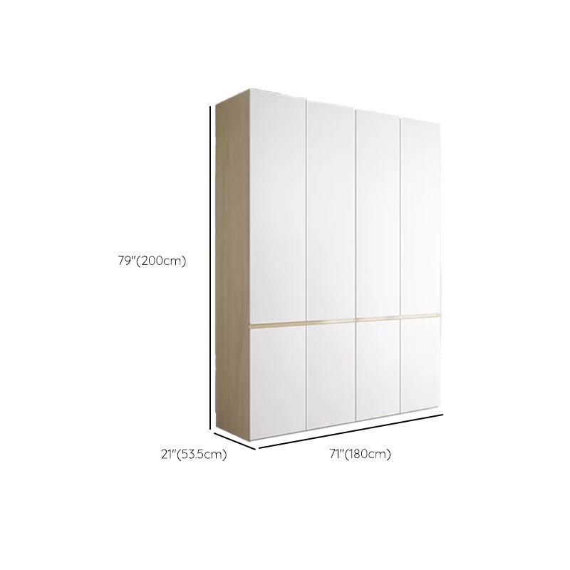 Contemporary Wardrobe Armoire with Drawer Hinged Storage Cabinet